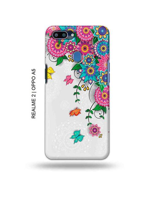 flowers back cover compatible with realme 2, oppo a5 - 18993022 - Very Small Image - 1