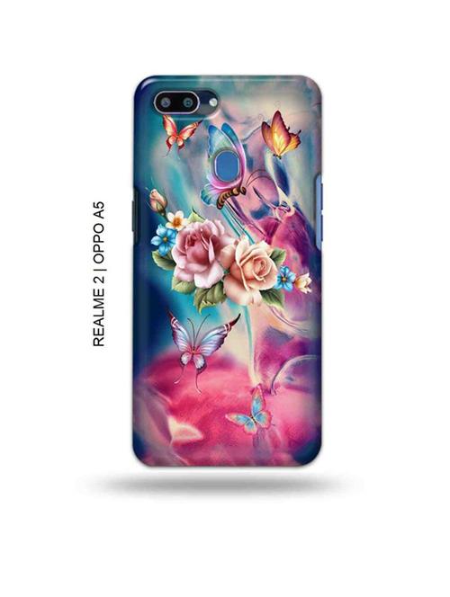 flowers back cover compatible with realme 2, oppo a5 - 18993046 - Very Small Image - 1
