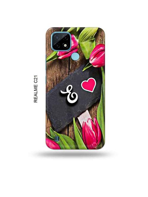 flower letter e back cover compatible with realme c21 - 18993096 - Very Small Image - 1