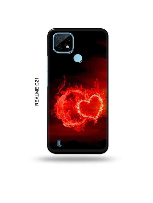 fire heart letter c back cover compatible with realme c21 - 18993122 - Very Small Image - 1