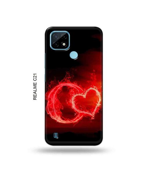 fire heart letter o back cover compatible with realme c21 - 18993134 - Very Small Image - 1