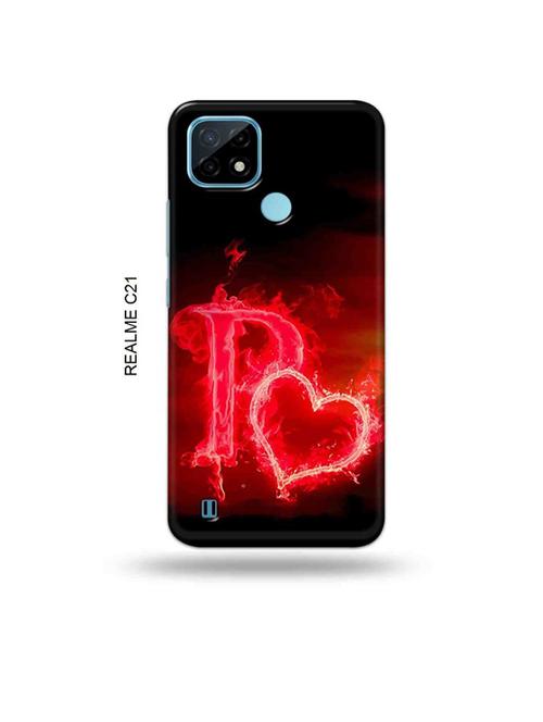 fire heart letter p back cover compatible with realme c21 - 18993135 - Very Small Image - 1