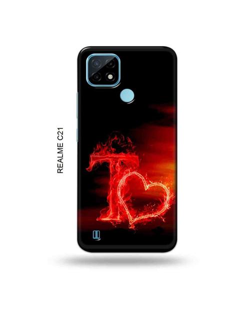 fire heart letter t back cover compatible with realme c21 - 18993139 - Very Small Image - 1