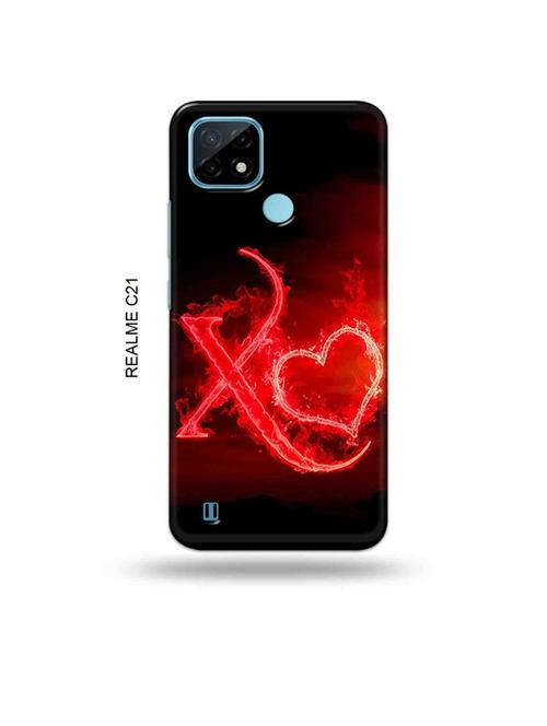fire heart letter x back cover compatible with realme c21 - 18993143 - Very Small Image - 1