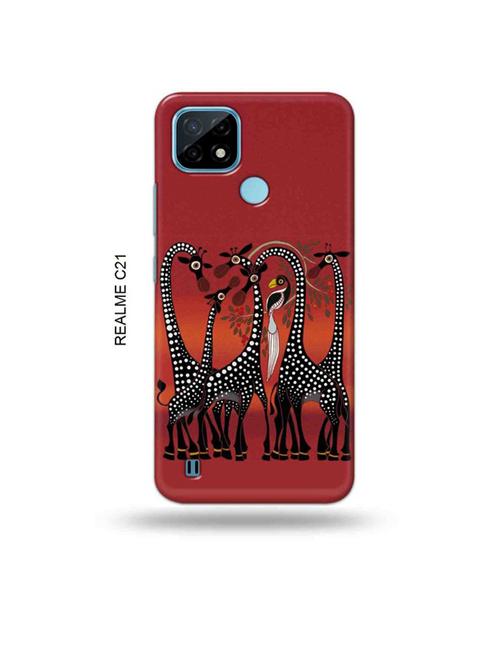 kalankari giraffe back cover compatible with realme c21 - 18993264 - Very Small Image - 1