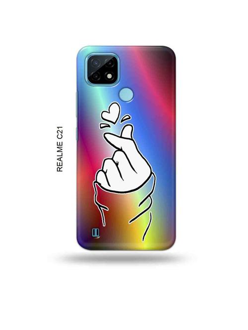 korean heart gesture multicolour back cover compatible with realme c21 - 18993360 - Very Small Image - 1