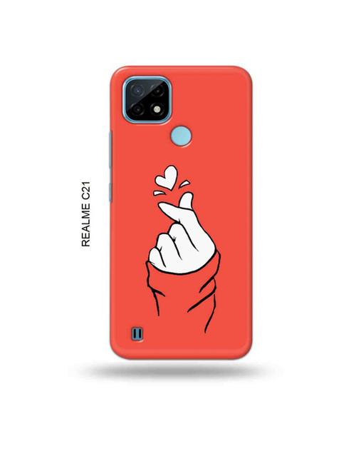 korean heart gesture pink back cover compatible with realme c21 - 18993362 - Very Small Image - 1
