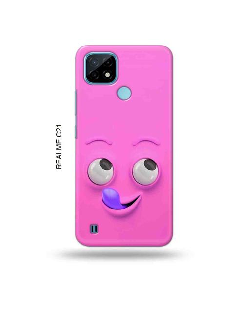 yummy face pink back cover compatible with realme c21 - 18993386 - Very Small Image - 1