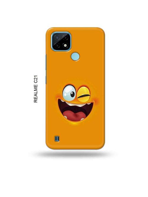 funny face orange back cover compatible with realme c21 - 18993394 - Very Small Image - 1