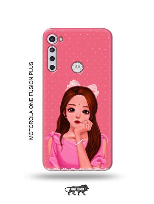 pink girl back cover compatible with motorola one fusion plus - 18993691 - Very Small Image - 1