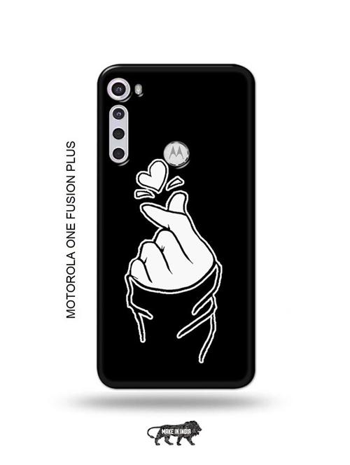 korean heart gesture black back cover compatible with motorola one fusion plus - 18993862 - Very Small Image - 1