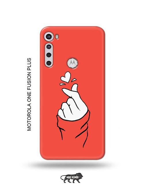 korean heart gesture pink back cover compatible with motorola one fusion plus - 18993863 - Very Small Image - 1