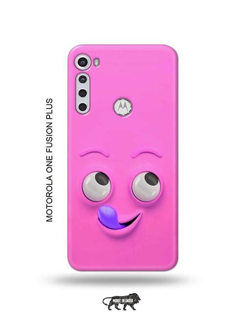 yummy face pink back cover compatible with motorola one fusion plus - 18993887 - Very Small Image - 1
