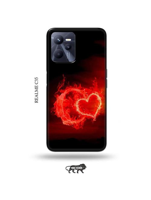 fire heart letter c back cover compatible with realme c35 - 18994124 - Very Small Image - 1