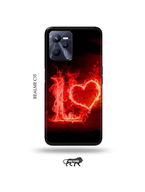 fire heart letter l back cover compatible with realme c35 - 18994133 - Very Small Image - 1
