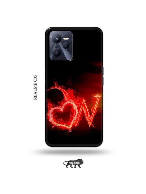 fire heart letter w back cover compatible with realme c35 - 18994144 - Very Small Image - 1