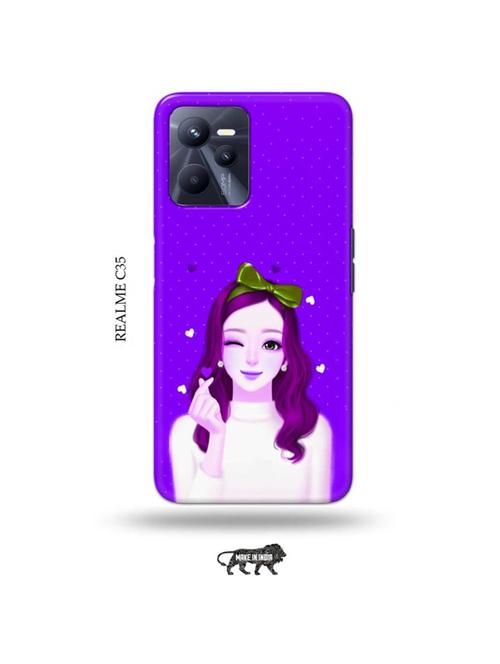 lovely girl purple back cover compatible with realme c35 - 18994191 - Very Small Image - 1