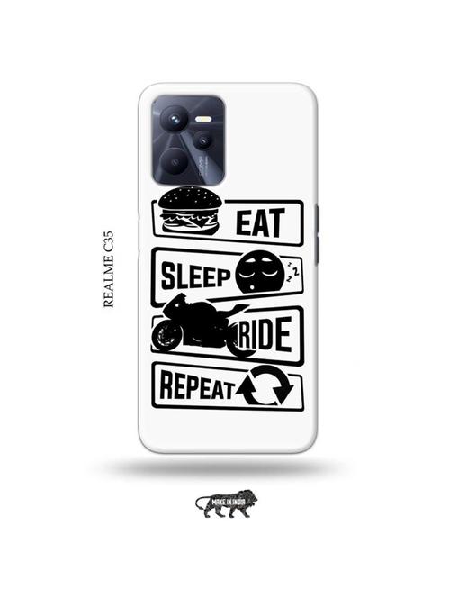 eat sleep ride repeat back cover compatible with realme c35 - 18994305 - Very Small Image - 1