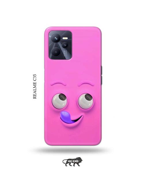 yummy face pink back cover compatible with realme c35 - 18994388 - Very Small Image - 1