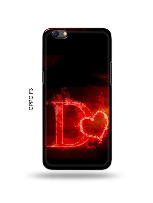 fire heart letter d back cover compatible with oppo f3 - 18995127 - Very Small Image - 1