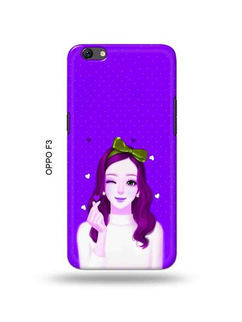 lovely girl purple back cover compatible with oppo f3 - 18995193 - Very Small Image - 1