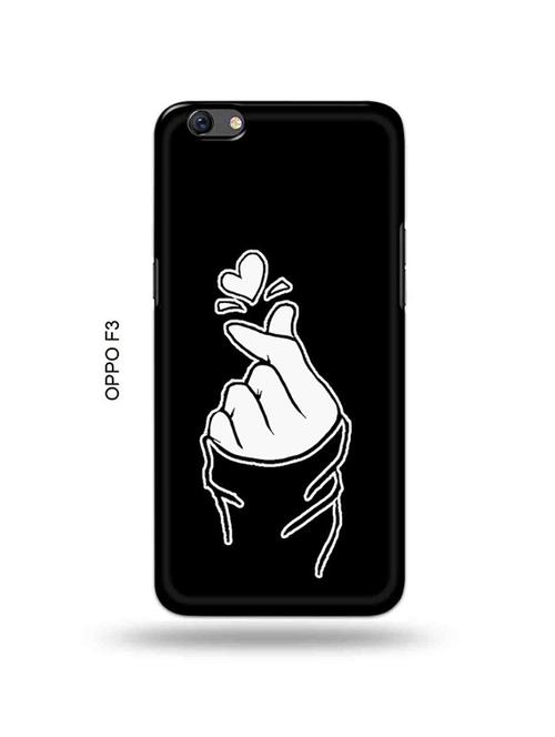 korean heart gesture black back cover compatible with oppo f3 - 18995365 - Very Small Image - 1