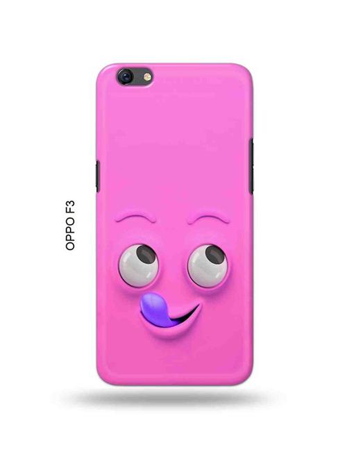 yummy face pink back cover compatible with oppo f3 - 18995390 - Very Small Image - 1