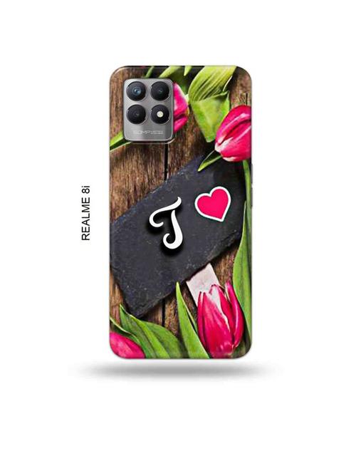 flower letter t back cover compatible with realme 8i, realme narzo 50 - 18995616 - Very Small Image - 1