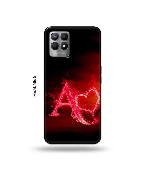 fire heart letter a back cover compatible with realme 8i, realme narzo 50 - 18995625 - Very Small Image - 1