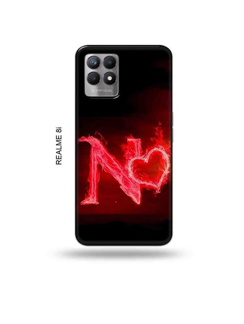 fire heart letter n back cover compatible with realme 8i, realme narzo 50 - 18995638 - Very Small Image - 1