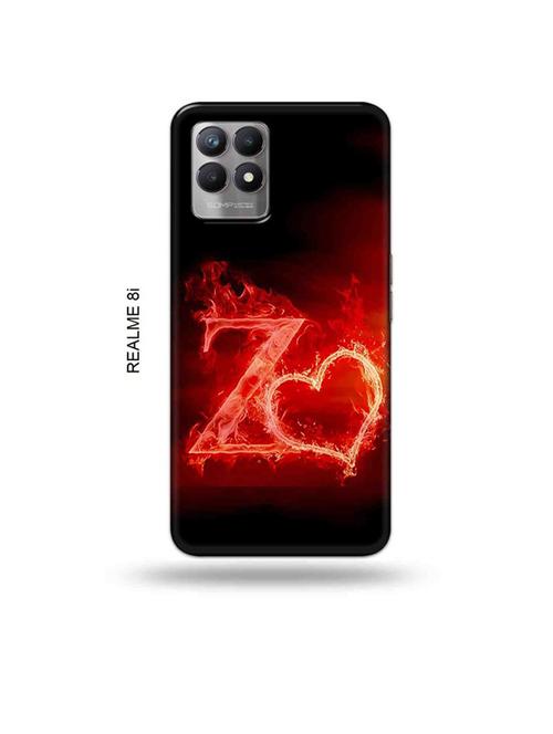 fire heart letter z back cover compatible with realme 8i, realme narzo 50 - 18995650 - Very Small Image - 1