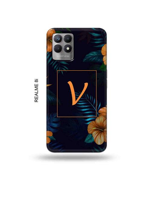 floral v back cover compatible with realme 8i, realme narzo 50 - 18995672 - Very Small Image - 1