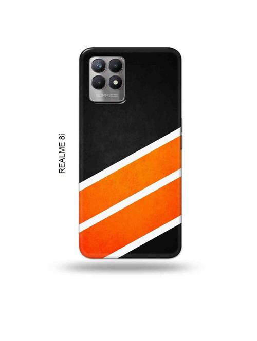 orange strips back cover compatible with realme 8i, realme narzo 50 - 18995716 - Very Small Image - 1