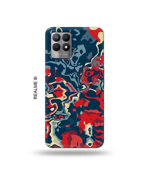 abstract red back cover compatible with realme 8i, realme narzo 50 - 18995748 - Very Small Image - 1