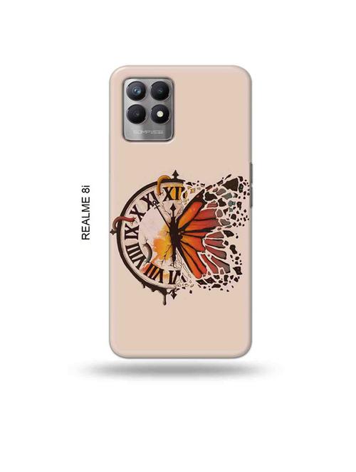 clock butterfly back cover compatible with realme 8i, realme narzo 50 - 18995766 - Very Small Image - 1