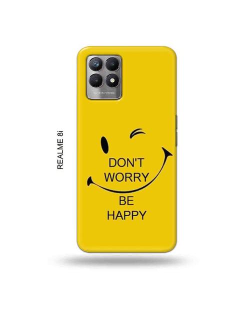 funny face yellow back cover compatible with realme 8i, realme narzo 50 - 18995893 - Very Small Image - 1