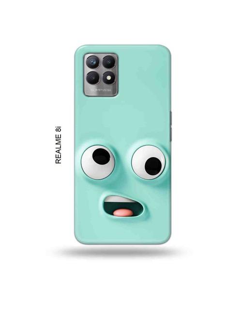 funny face emoji back cover compatible with realme 8i, realme narzo 50 - 18995896 - Very Small Image - 1