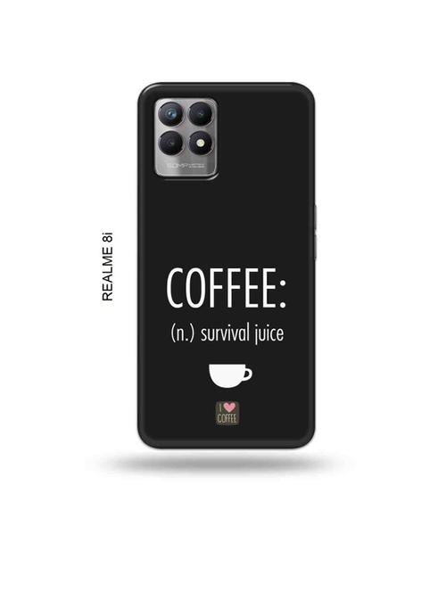 coffee survival juice back cover compatible with realme 8i, realme narzo 50 - 18995970 - Very Small Image - 1