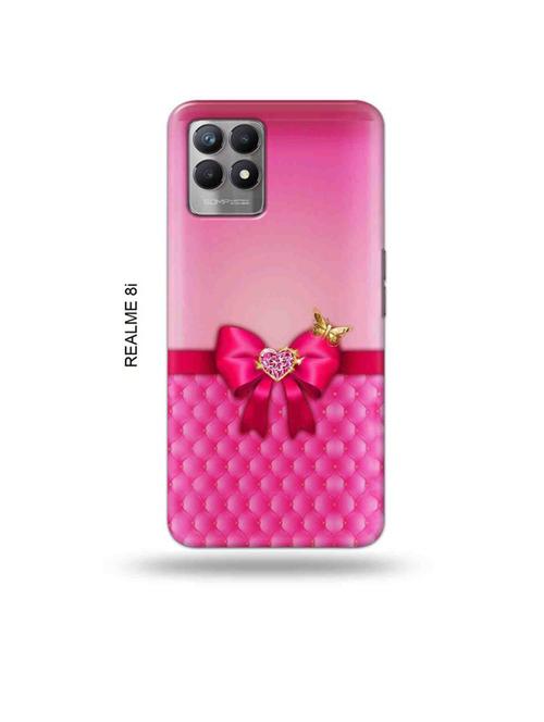 pink bow back cover compatible with realme 8i, realme narzo 50 - 18995972 - Very Small Image - 1