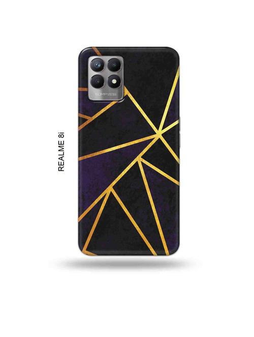 vertical gold strips back cover compatible with realme 8i, realme narzo 50 - 18995973 - Very Small Image - 1