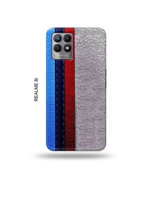 leather strips back cover compatible with realme 8i, realme narzo 50 - 18995978 - Very Small Image - 1