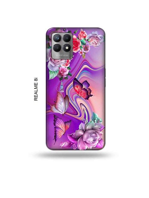 flowers back cover compatible with realme 8i, realme narzo 50 - 18996017 - Very Small Image - 1