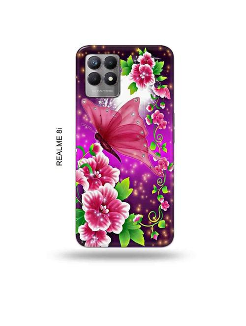 flowers back cover compatible with realme 8i, realme narzo 50 - 18996023 - Very Small Image - 1