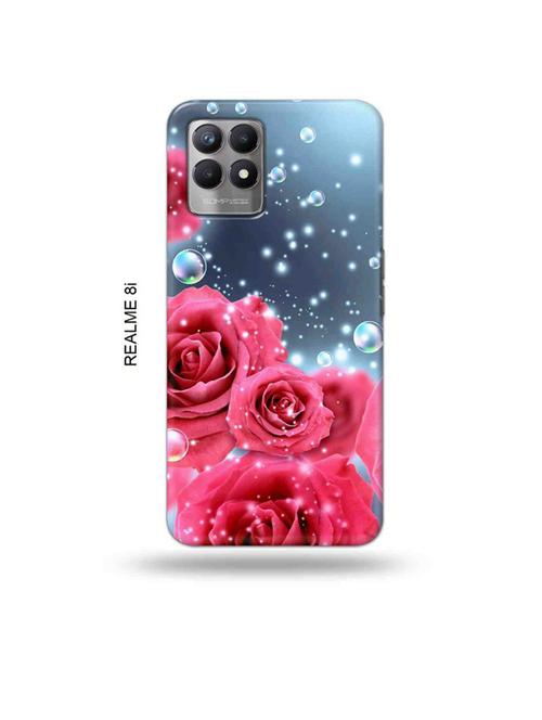 flowers back cover compatible with realme 8i, realme narzo 50 - 18996027 - Very Small Image - 1