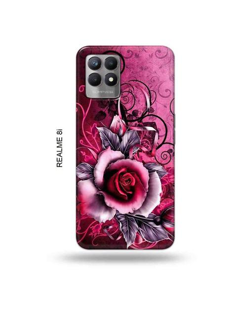 flowers back cover compatible with realme 8i, realme narzo 50 - 18996029 - Very Small Image - 1