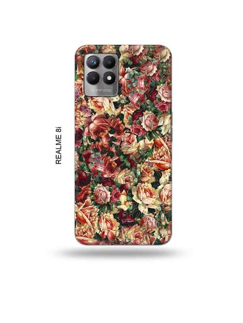 flowers back cover compatible with realme 8i, realme narzo 50 - 18996038 - Very Small Image - 1