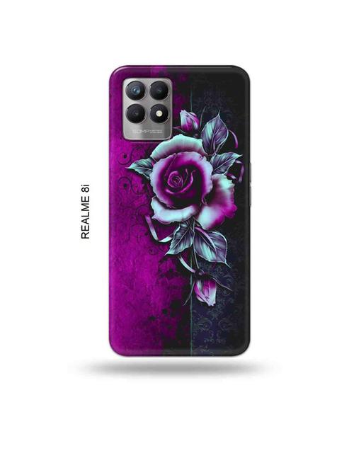 flowers back cover compatible with realme 8i, realme narzo 50 - 18996041 - Very Small Image - 1