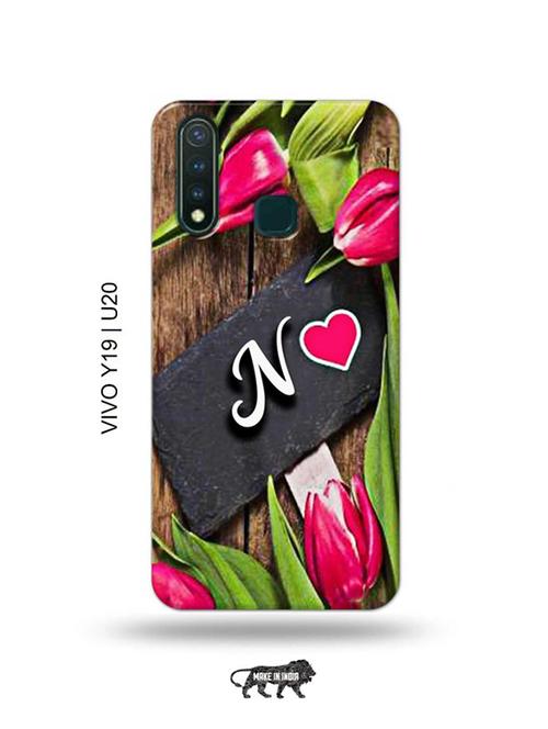 flower letter n back cover compatible with vivo y19, vivo u20 - 18996535 - Very Small Image - 1