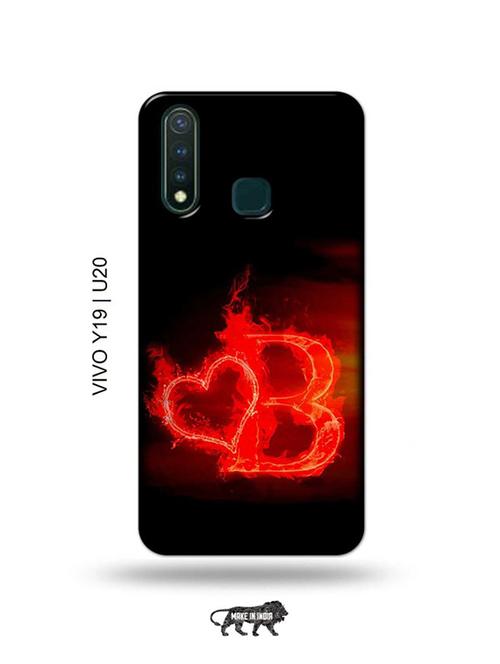 fire heart letter b back cover compatible with vivo y19, vivo u20 - 18996551 - Very Small Image - 1