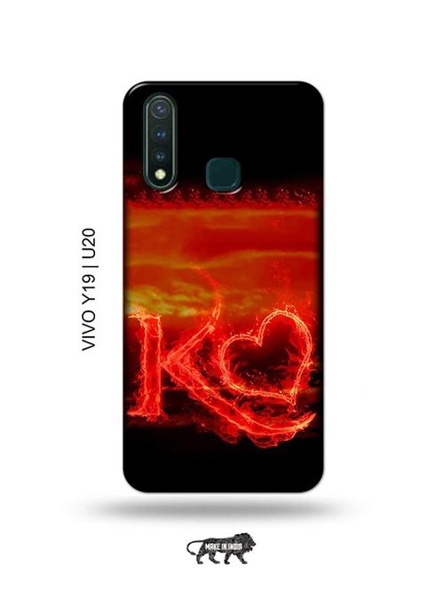 fire heart letter k back cover compatible with vivo y19, vivo u20 - 18996560 - Very Small Image - 1